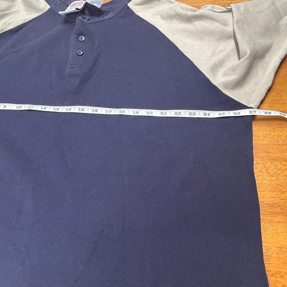 RASCO‎ FR Flame Resistant Khaki Navy Henley Long Sleeve Shirt 2XL READ - Picture 9 of 14